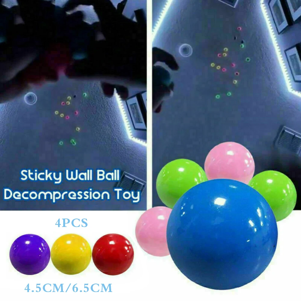 

Sticky Wall Ball Throw At Ceiling Decompression Ball Sticky Squash Ball Suction Decompression Sticky Target Ball Children's Toy