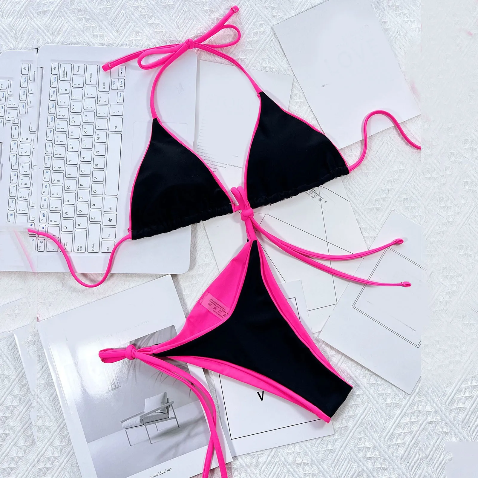 

Leopard Swimsuit Women High Cut Two Piece Bikini Sets For Women String Bikini Triangle Swimsuit 2 Piece Swimsuit with Shorts