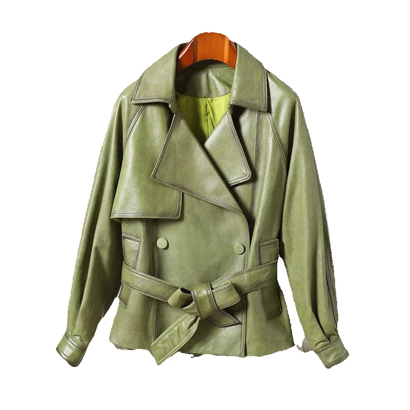 Женская кожаная куртка из вощеной овечьей кожи новая Корейская версия