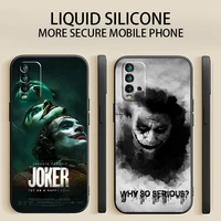 funny joker clown phone case for xiaomi redmi 9 9i 9t 9at 9a 9c note 9 pro max 5g 9t 9s liquid silicon unisex funda