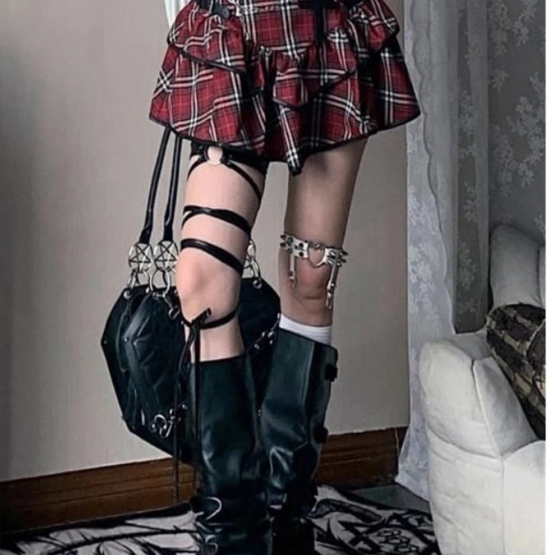 Женская клетчатая юбка-пачка в стиле панк Y2k