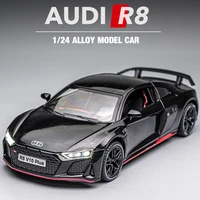 124 scale audi r8 v10 plus alloy sports car model diecasts metal toy vehicles children simulation miniauto collection kids gift