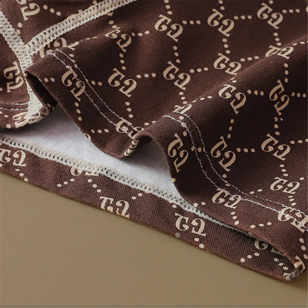 4 Pcs Fashion Boxer Shorts Cotton Print Underwear Men Boxershorts Men's Panties Male Underpants Mid Waist Big Size