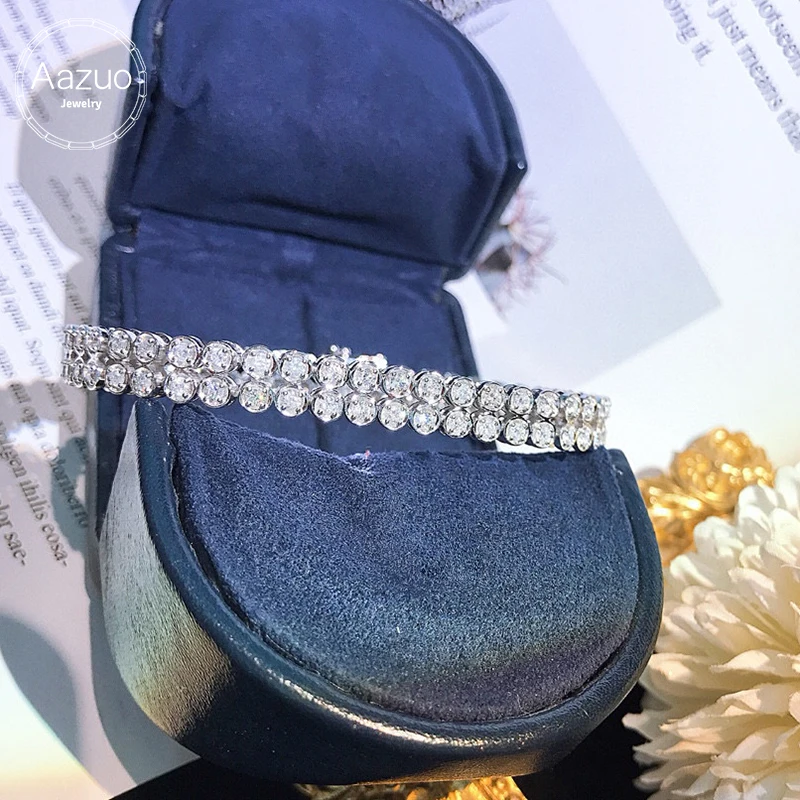 Aazuo Au750 настоящее белое золото 18 карат с натуральными бриллиантами 2 5 карата