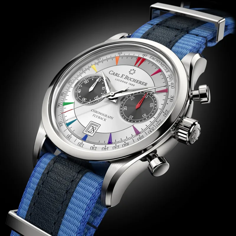 

Роскошный Карл Ф. Мужские кварцевые часы с хронографом, на тканевом ремешке