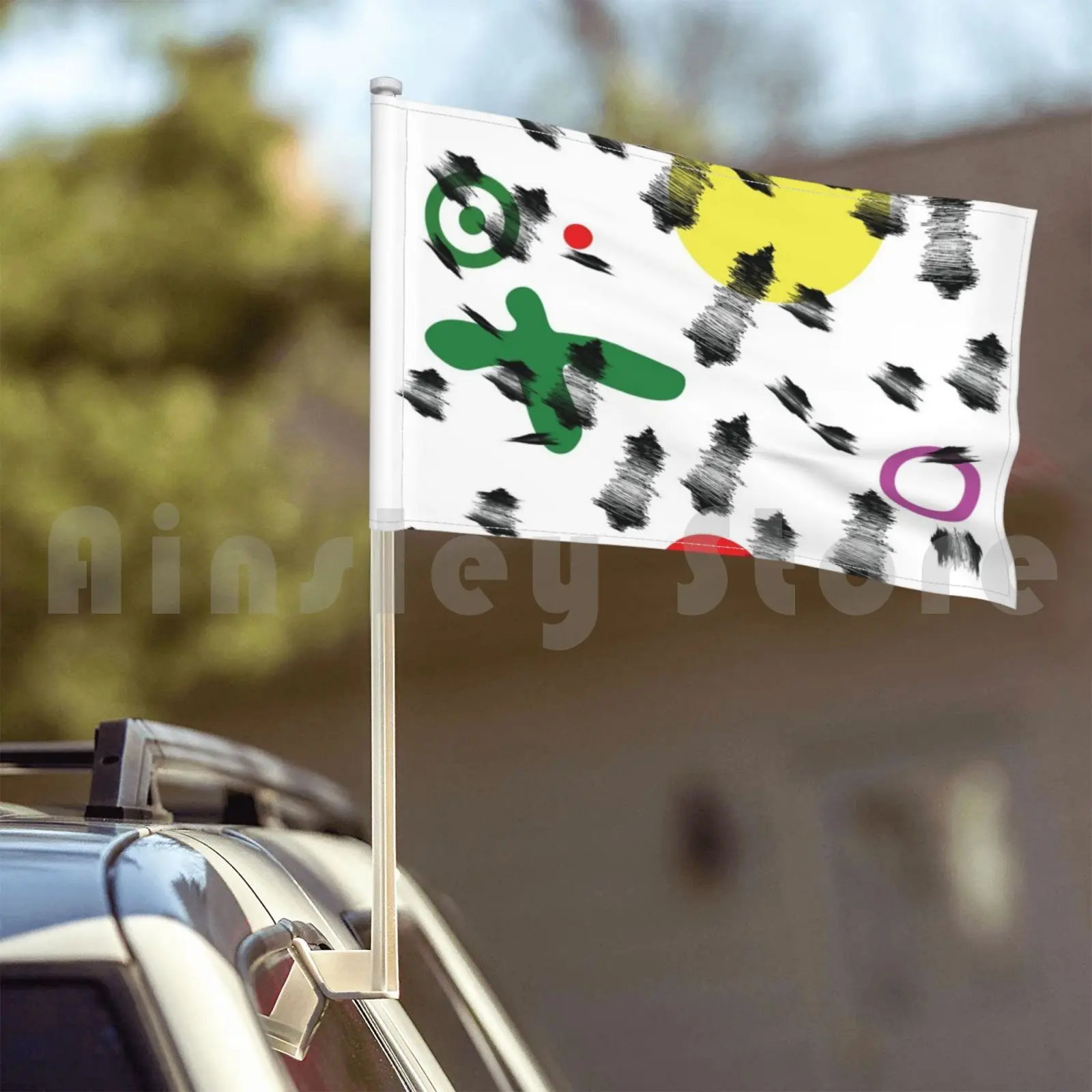 Тигр летает в луну. Уличный декор флаг автомобиля тигр узор Я люблю милый луна