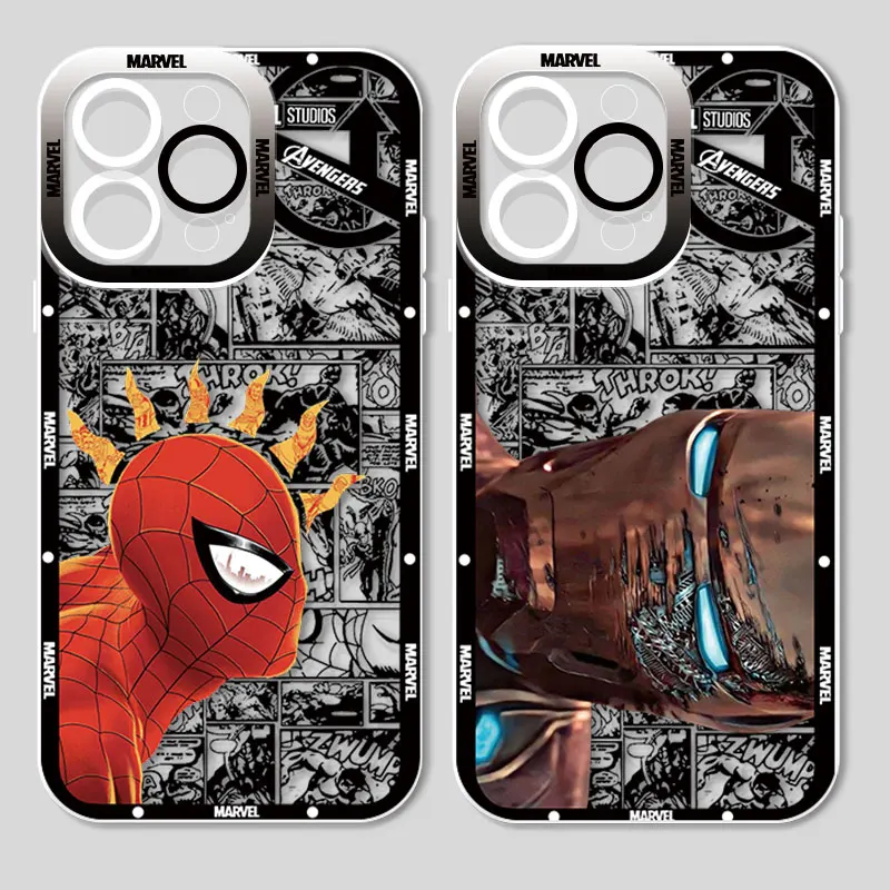 

Marvel Superhero Spiderman For iPhone 14 13 12 mini 11 Pro Max 8 7 Plus XR XS X Angel Eyes Phone Case