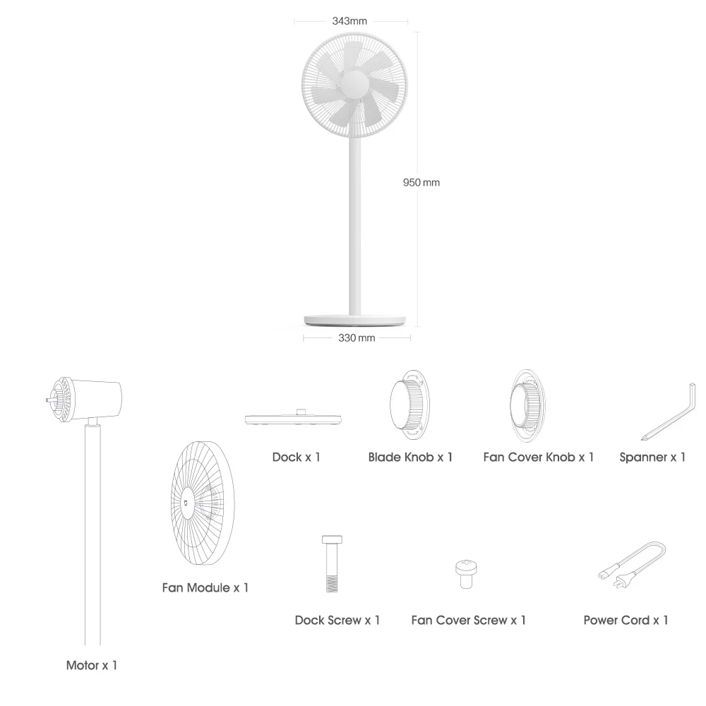 Напольный вентилятор Xiaomi Mijia преобразователь частоты постоянного тока домашние