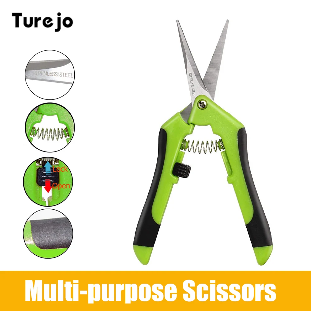 

Garden Pruning Shears Multifunction Straight Gardening Scissors Plant Potted Branches Cutter Hand Pruner Snip Fruit Picking Tool
