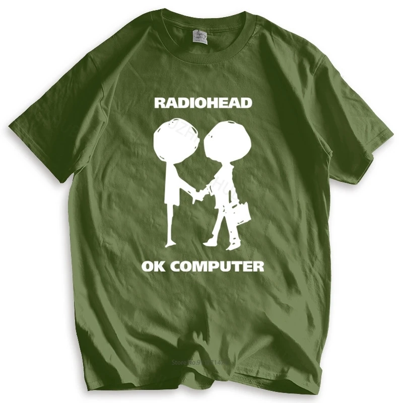 Футболка мужская хлопковая, топ с принтом «Радио головы», с логотипом «OK», компьютерная одежда, музыка, рок-группы, черная, модная