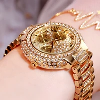three eyes luxury full diamond gold watch women gifts fashion waterproof ladies watches for womens wristwatch wedding party new