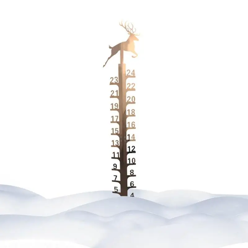 

Snow Gauge Garden Decoration Snowflake Deer Shape 24inch Snow Metal Gauge Christmas Snow Measuring Stick Snow Measurement