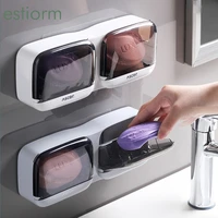 portable soap dish for home wc toilet waterproof soap holder restoom wall mounted soap drain storage box bathroom accessories