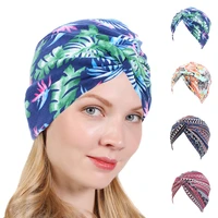 muslim cotton folding stretch turban ruffle hair hats beanie bandanas scarf head wrap headwear for women