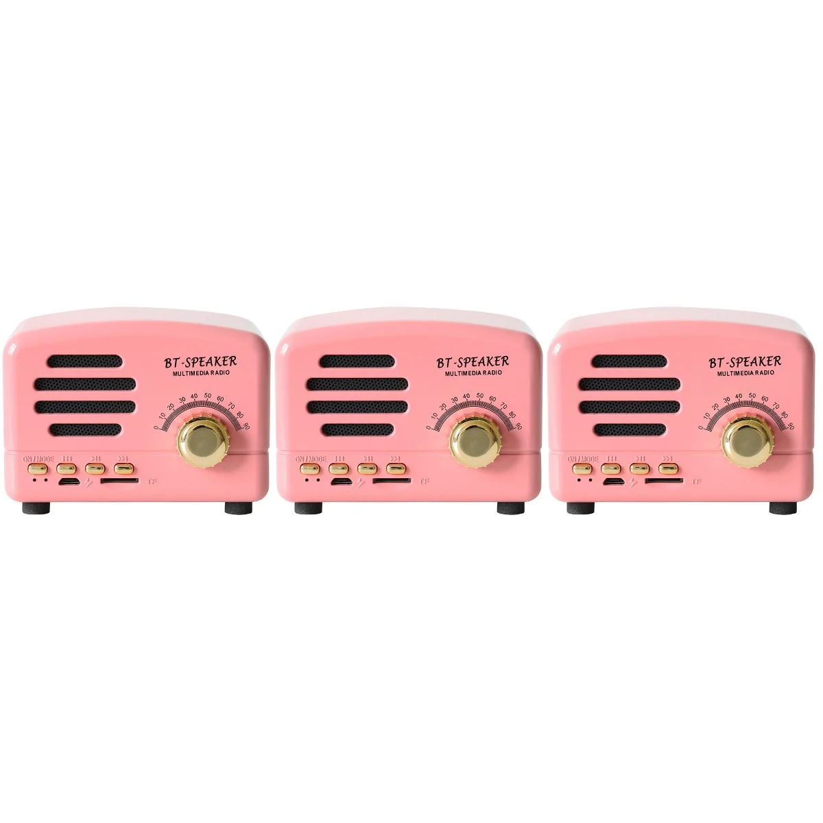 

3pcs Retro Multifunction Speaker Radio Subwoofer Small Size Speaker)