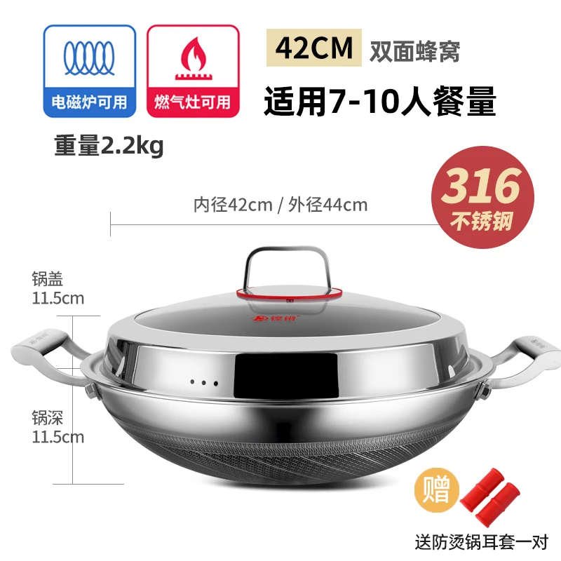 

Хит продаж, кухонная посуда KENGQ с двумя ушками, сковорода для жарки, антипригарная сковорода, вок 40 см