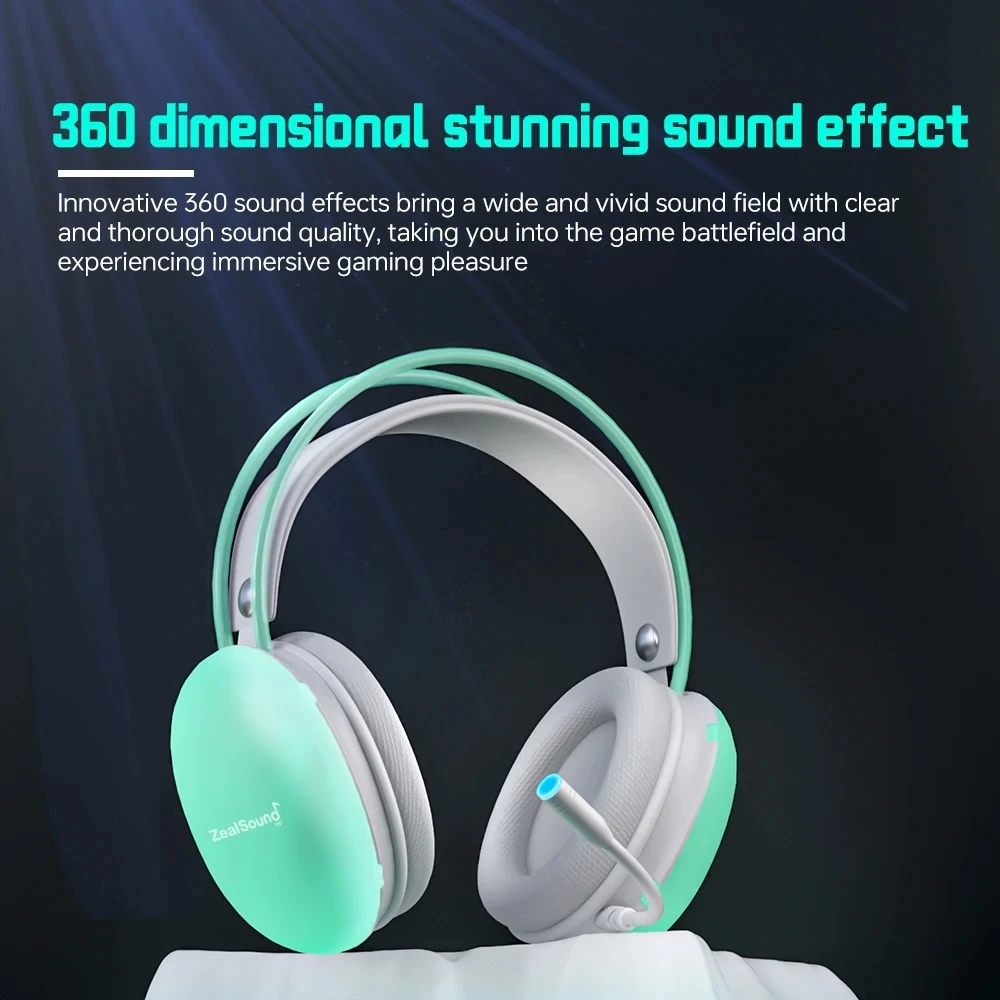 

Professional RGB Gaming Headset with Mic Dynamic Wired Headphones Bass Surround For PC Laptop PS4 PS5 USB Full Light Earphone