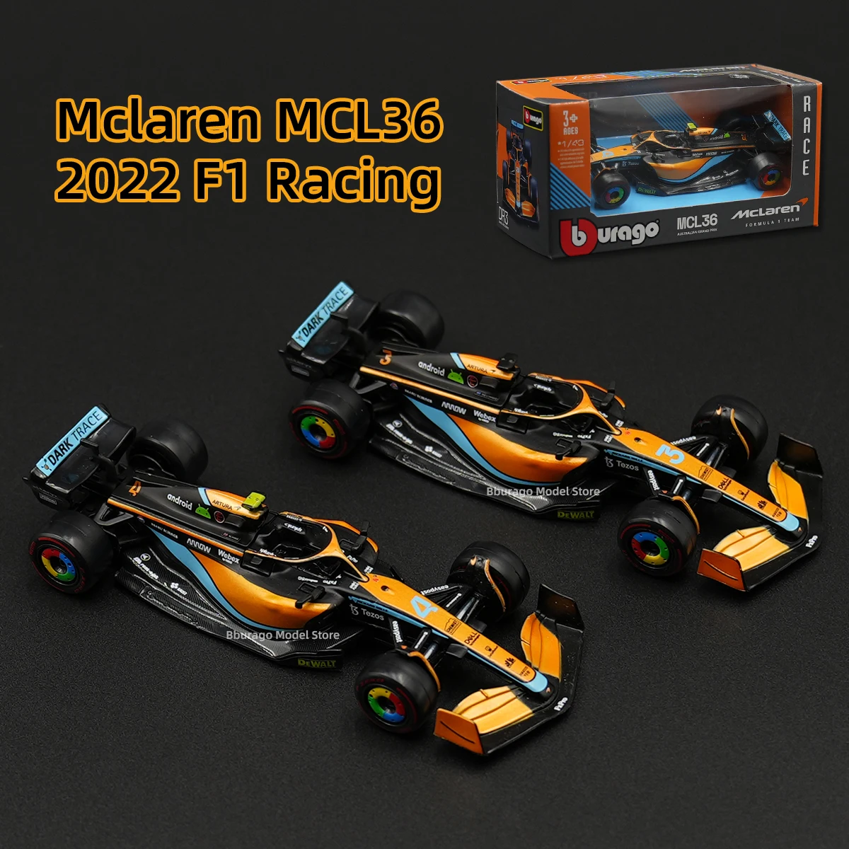 

no box Bburago 1:43 2022 McLaren MCL36 C42 F1-75 RB18 W13 F1 Formula Racing Car Static Simulation Diecast Alloy Model Car