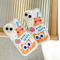 cute ice cream bear creative double bracket phone case cover for iphone 11 12 13 pro shockproof case for iphone 13 cases