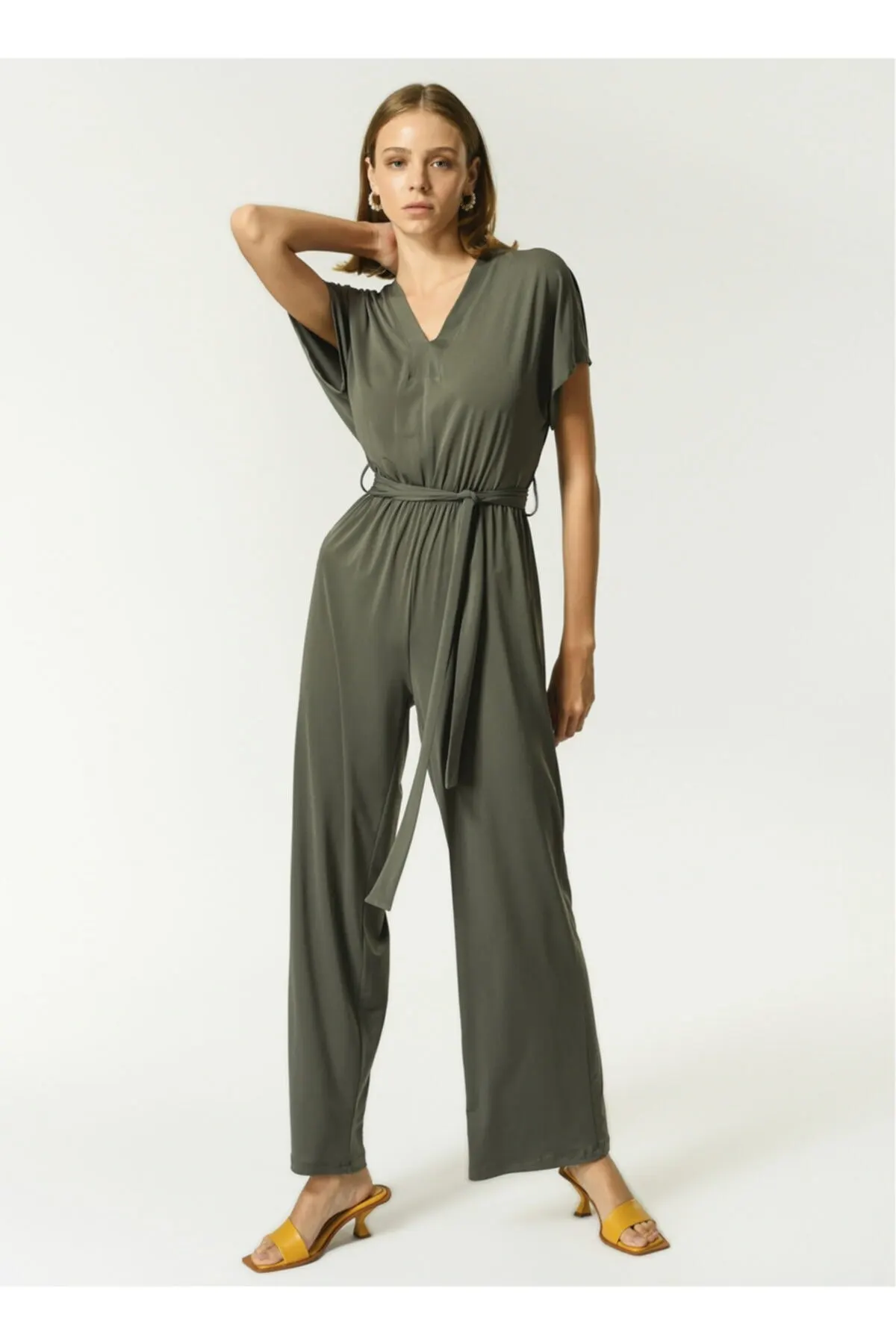 

Women's Overalls Ngstyle Khaki Jumpsuit Hot Style Quality Fabric Sleeveless Baggy Trousers Casual Jumpsuit