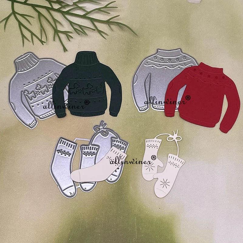 New Christmas glove sock sweaters DIY Craft Metal Cutting Die Scrapbook Embossed Paper Card Album Craft Template Stencil Dies