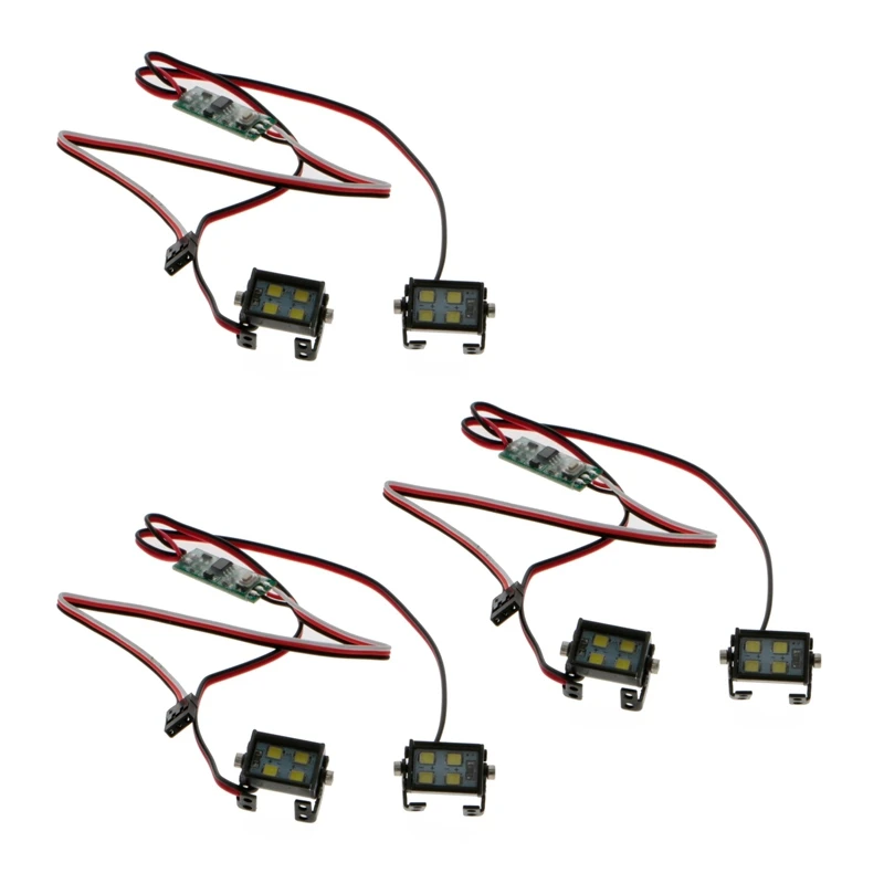 

3 Pair RC Model LED Headlights Spotlights For 1/10 RC Crawler Off-Road Traxxas TRX4 Axial SCX10 RC4WD D90 TF2