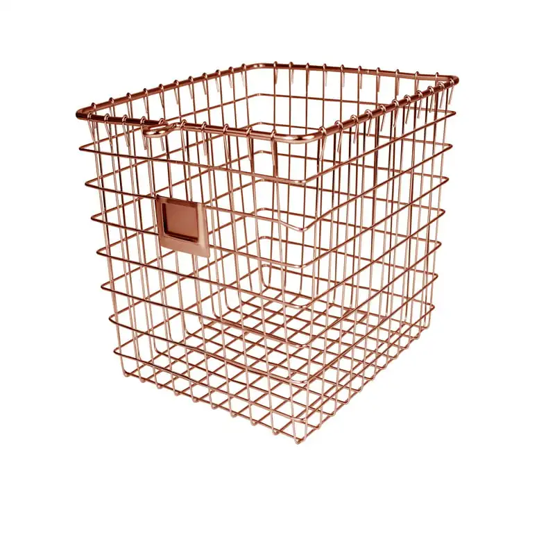 

Storage Basket, Steel Storage for Closets, Pantry, Kitchen, Garage, Bathroom & More, Medium, Copper Cute storage Hat organizer 