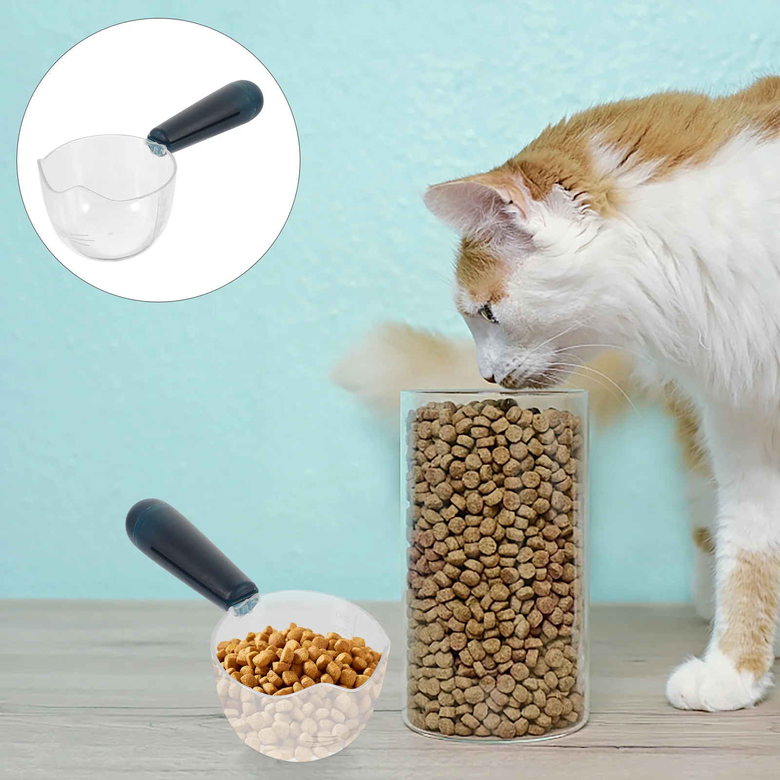 

Dog Scoop Food Pet Feeding Scoops Animals Holder Spoon Cat Portable Scooper Measuring Cups Plastic