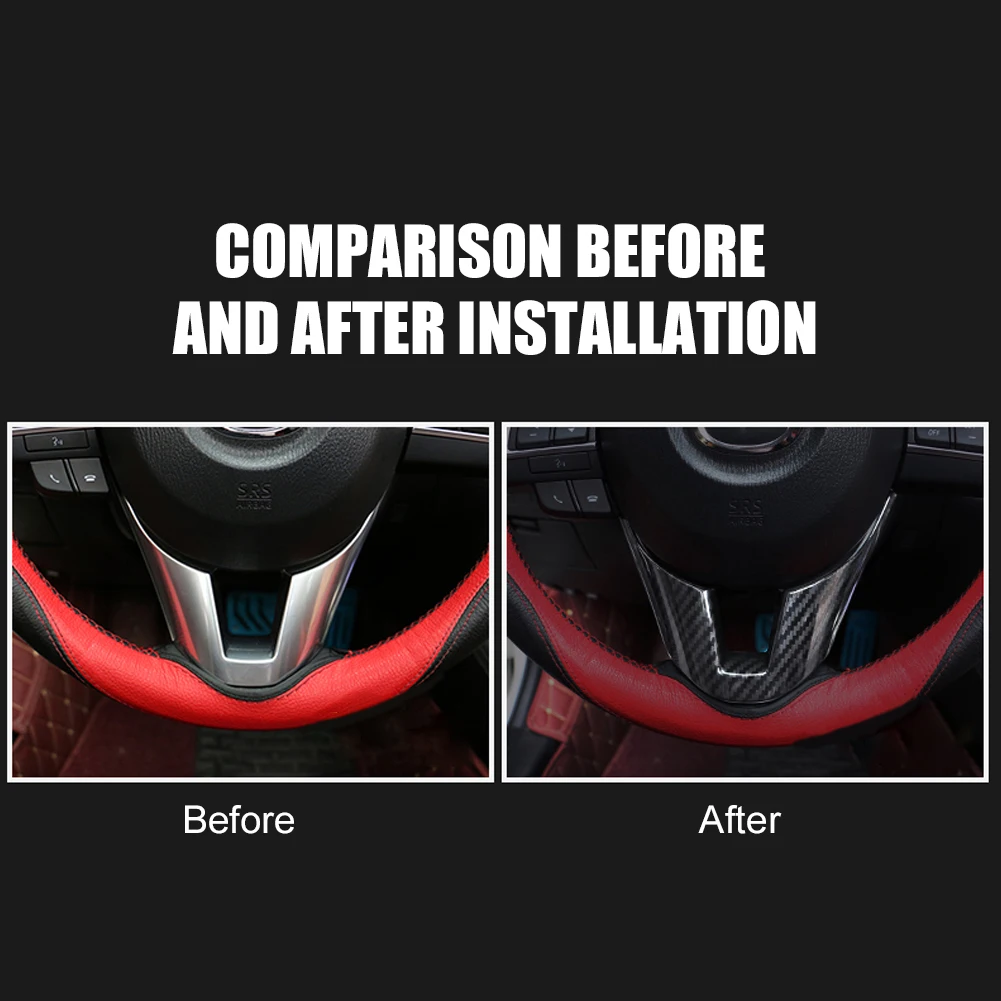 Отделка на руль автомобиля отделка из углеродного волокна АБС панель для Mazda 3 Axela