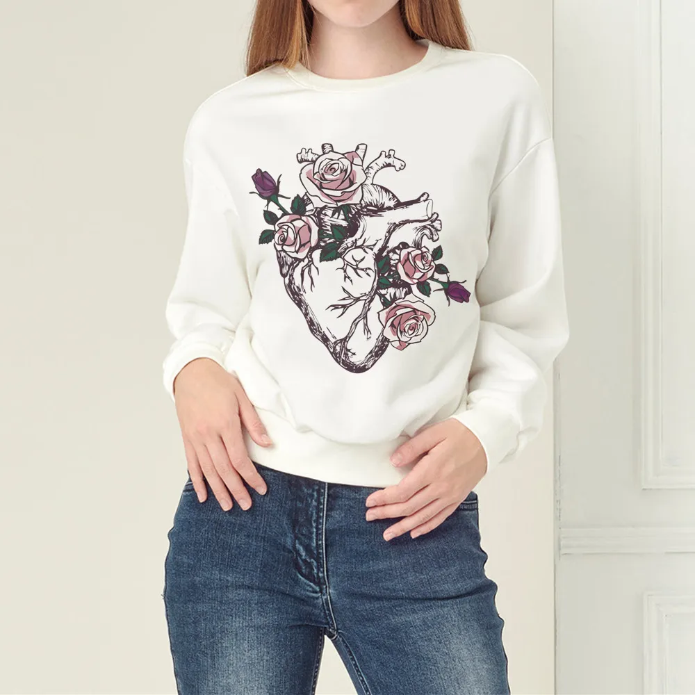 

Толстовка женская с капюшоном и принтом сердца, в стиле Харадзюку