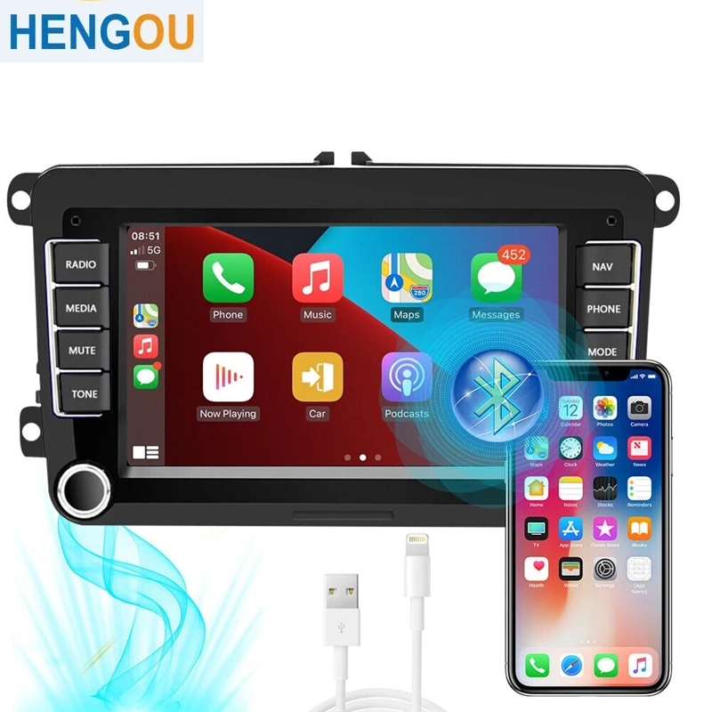 

Android 10 For VW Golf MK5 MK6 Jetta RCD330 7" Car GPS WiFi CarPlay Stereo Radios Car Accessories