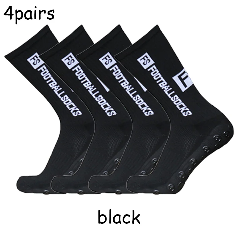 4pairs/set New FS Football Socks Grip Non-slip Sports Socks Professional Competition Rugby Soccer Socks Men and Women