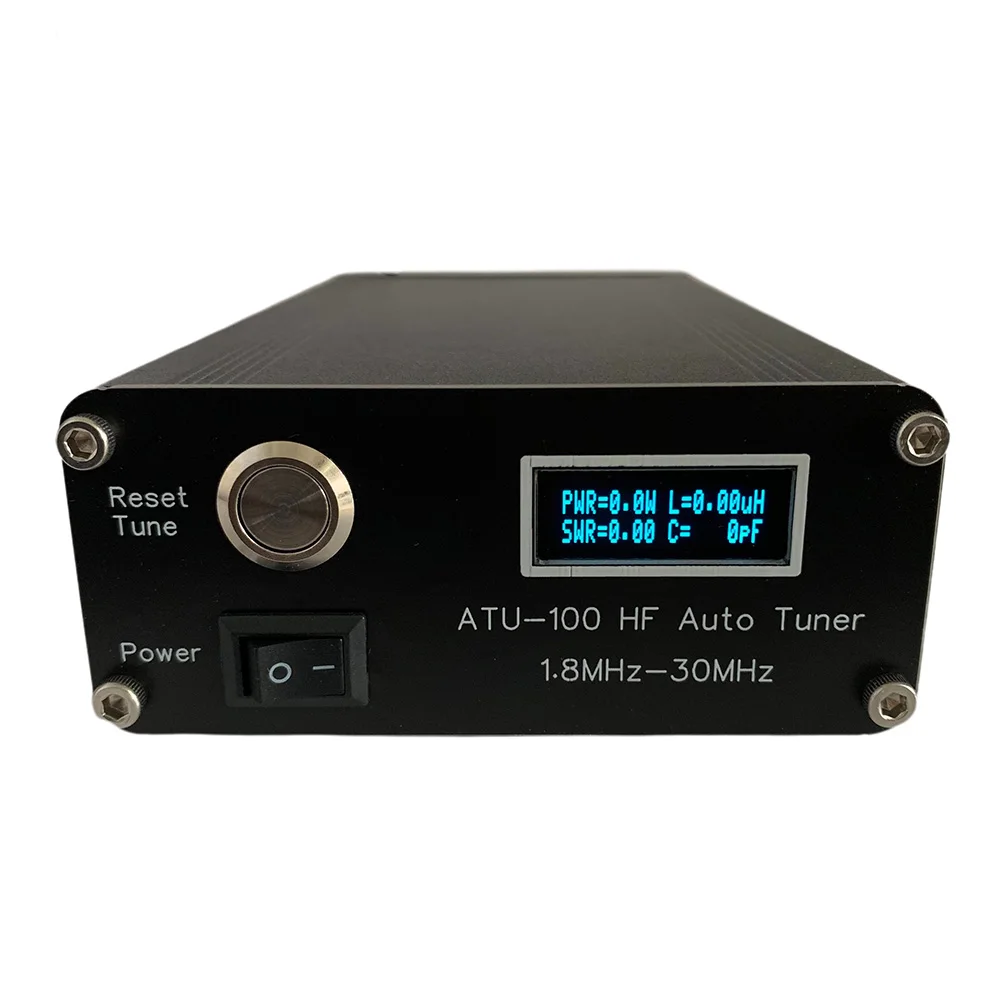 

ATU-100 1.8-30MHz 100W Automatic Antenna Tuner by N7DDC + 0.91 OLED V3.1 Version Aluminum Alloy Outcase ATU Antenna Tuner