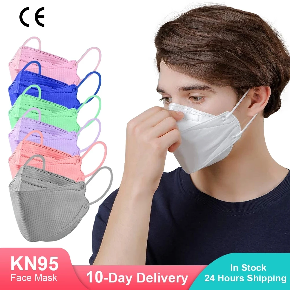 

20-100 PCS Men's Ladies Adult Mask Mascara Fish Non Woven Mascara Halloween Cosplay 4 Layers Mask Filter Mask