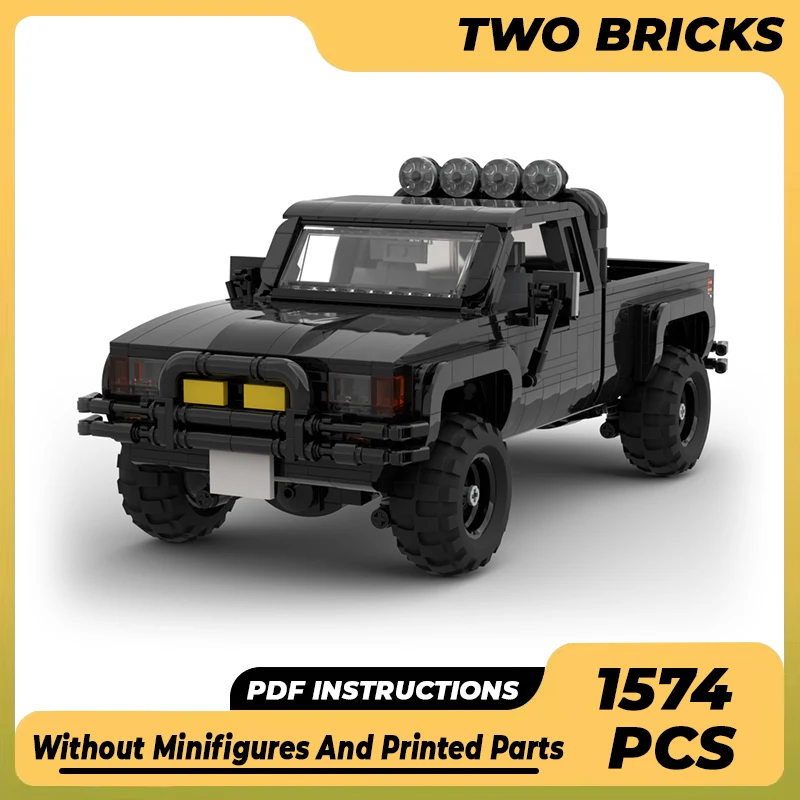 

Moc Building Blocks Super Model Four-Cylinder Pickup Truck Technical Bricks DIY Assembly Famous Toys For Childr Holiday Gifts