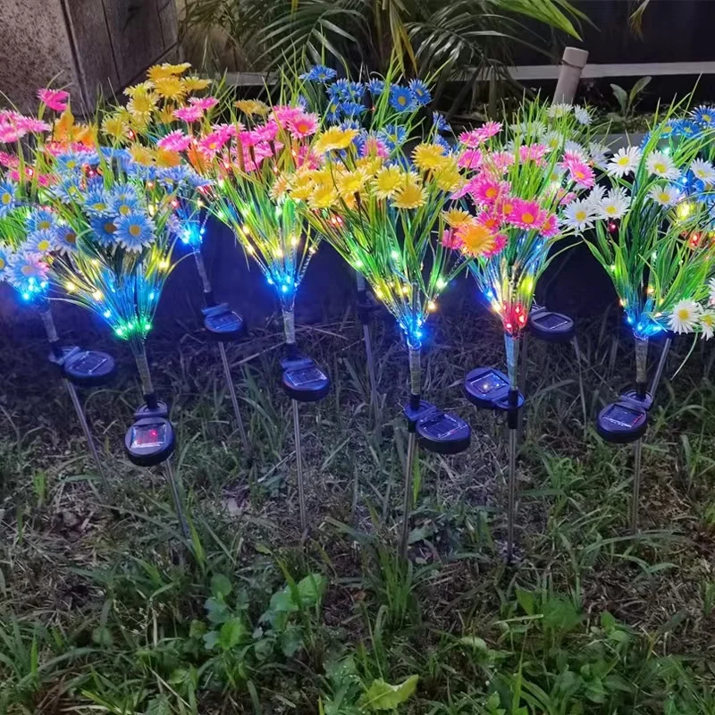 

1PC Solar Light LED Chrysanthemum Lawn Wildflower Outdoor Waterproof Garden Villa Aisle Christmas Decoration Fluorescent Lamp
