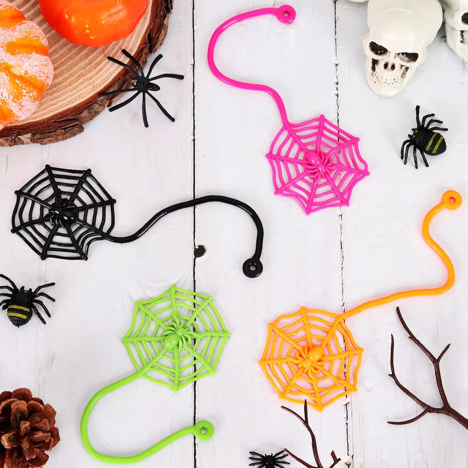 

10/30 шт., детские забавные липкие игрушки для рук, сувениры для вечеринки в виде паука на Хэллоуин, сумка для подарков, детская пиньята, классные призы на день рождения