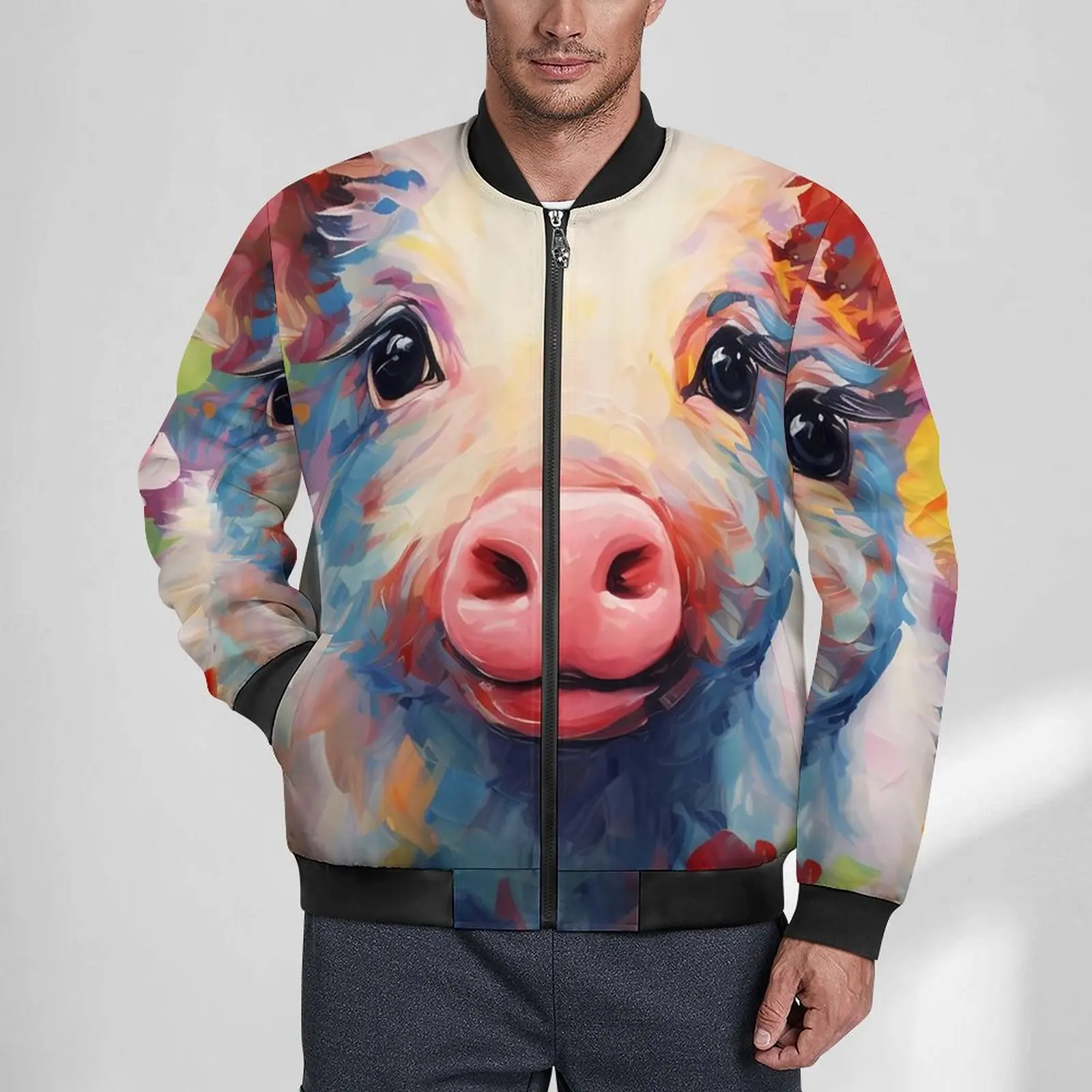 Симпатичные куртки-копилки для мужчин с абстрактным цветком Осенние пальто