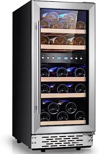 

Wine Cooler Refrigerator Wine Fridge29 Bottles Dual Temp Zone with Temperature Memory Function,Built-in/Freestanding Adjustable