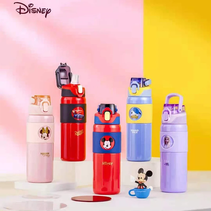 Disney Water Cup Cartoon Mikeys Minnies Mouse Drinking Bottle Thermos Glass Stainless Steel Male Cartoon Outdoor Birthday Gifts