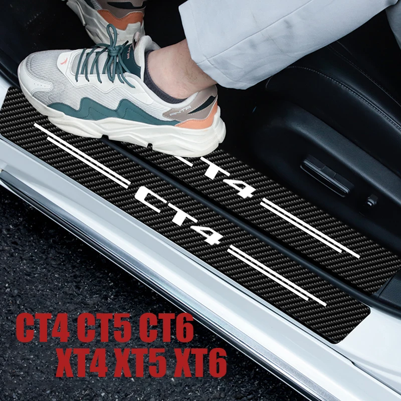 

Waterproof 4 PCs/set Car Door Sill Threshold Guard Stickers Anti-scratch Decals For Cadillac CT4 CT5 CT6 XT4 XT5 XT6 Styling