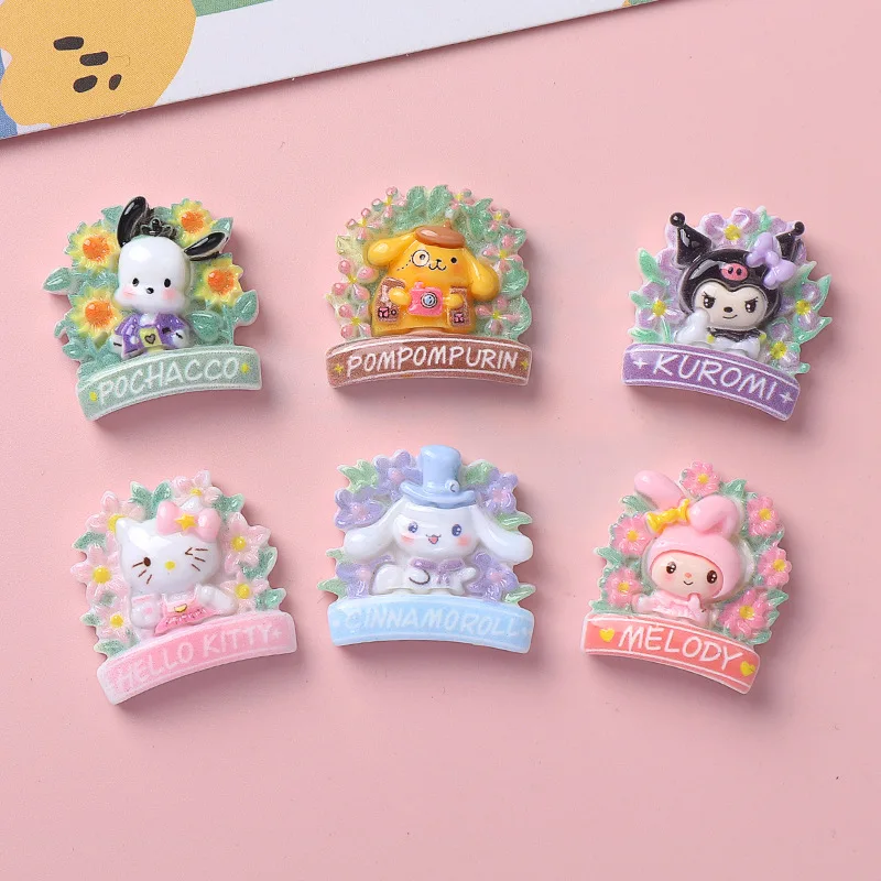 

10 шт., новая мини-кавайная мультяшная цветочная гирлянда, серия животных, альбом с плоским дном, сделай сам, изготовление ювелирных изделий, аксессуары для волос A32