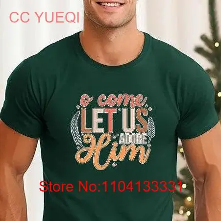Футболка Oh Come Let Us Adore Him новогодний рождественский сезон одинаковый экипаж с
