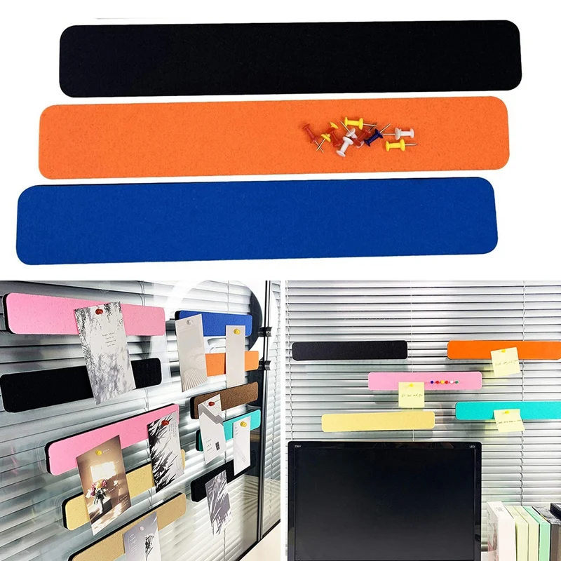 

6Pcs Felt Bulletin Board Bar Strip Self-Adhesive Felt Board Strip For Wall No Frame Wall Decorative Bulletin Board