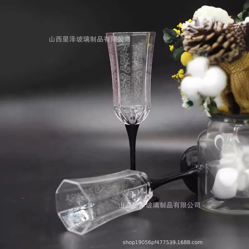 Стакан для французского черного шампанского старинный Высокий Черный лебедь