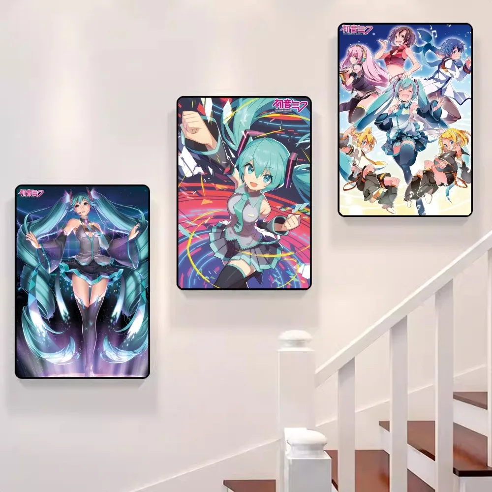 

Anime H-Hatsunes M-MikU Poster Self-adhesive Art Poster Retro Kraft Paper Sticker DIY Room Bar Cafe Vintage Decorative Painting