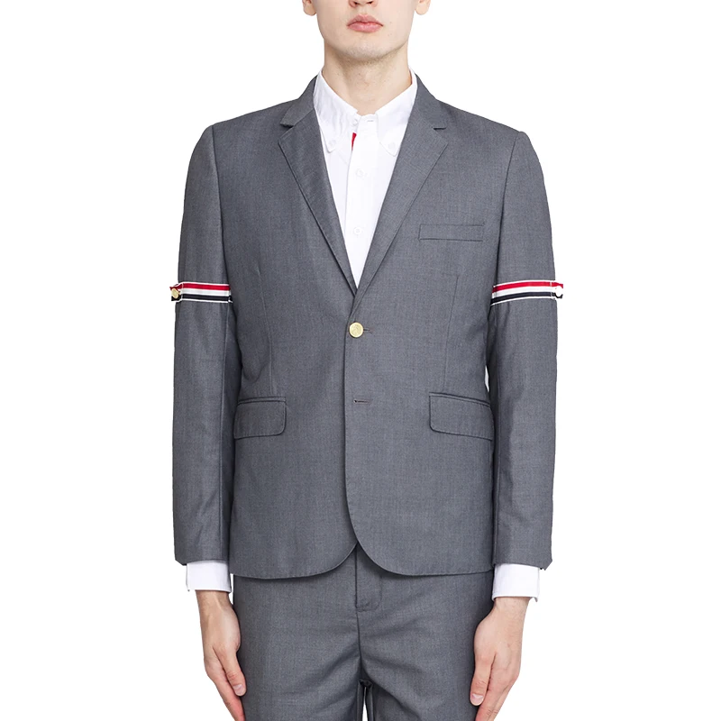 

Мужской облегающий костюм TB THOM, деловой блейзер в Корейском стиле на 2 пуговицах, Модный повседневный однотонный пиджак для свадебной вечеринки для мужчин