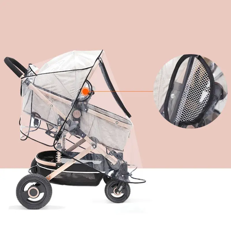 

Rain Cover Trolley Umbrella Raincoat Side Ventilation Weather Shield Baby Car