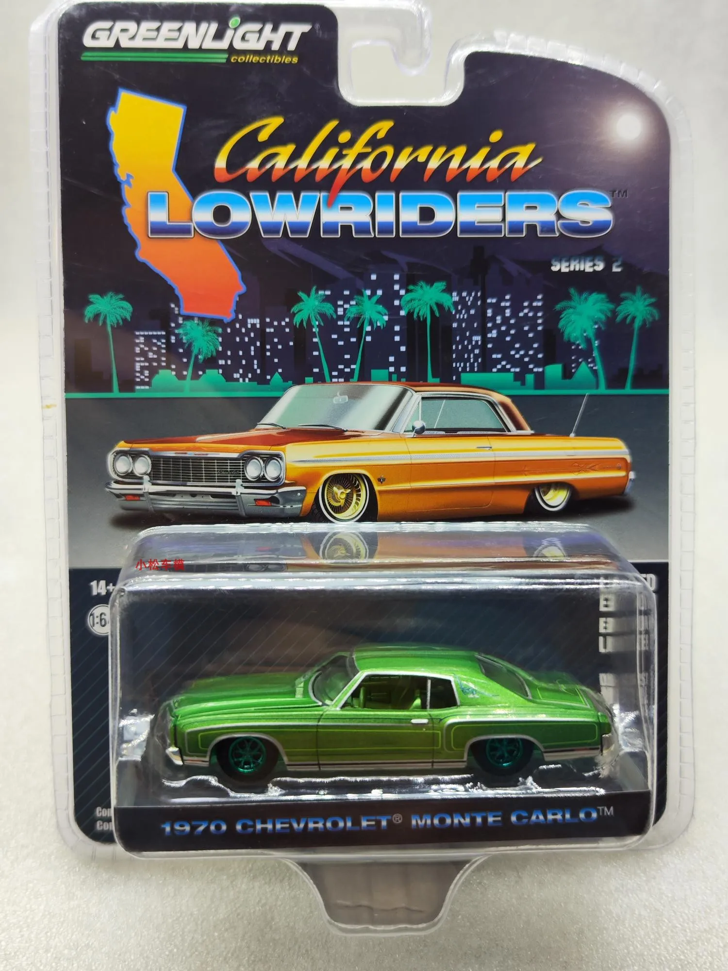 

1: 64 California Low lying Series 2-1970 Chevrolet Monte Carlo - Green Machine Collection of car models
