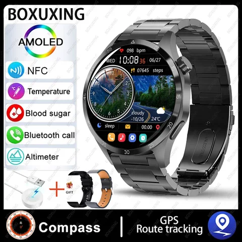 Смарт-часы для Huawei GT4, мужские часы 4 Pro, AMOLED HD экран, Bluetooth, звонки, умные часы с мониторингом здоровья, новинка 2024, часы GT4